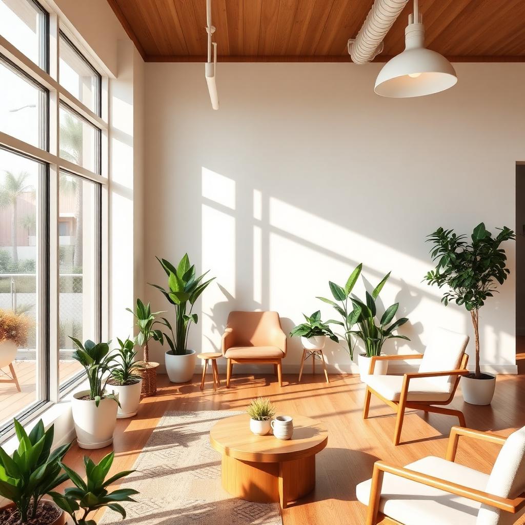 Bright, sunlit staff lounge at CAVA Clinic